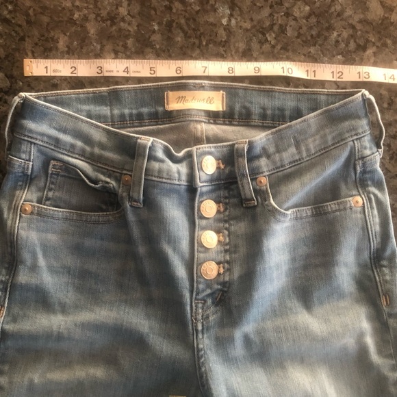 MADEWELL 9” High-Rise Skinny Crop Jean, Button Front Edition w/ Fringed … - Picture 9 of 13